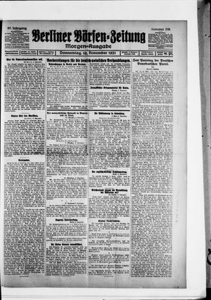 Berliner Börsen-Zeitung on Nov 10, 1921