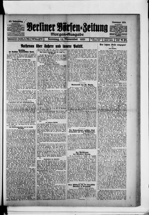 Berliner Börsen-Zeitung vom 13.11.1921