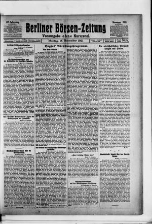 Berliner Börsen-Zeitung vom 14.11.1921