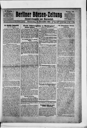 Berliner Börsen-Zeitung vom 17.11.1921