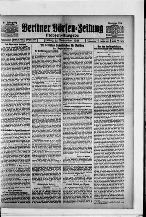 Berliner Börsen-Zeitung vom 25.11.1921