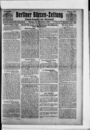 Berliner Börsen-Zeitung vom 28.11.1921