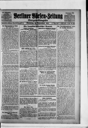 Berliner Börsen-Zeitung vom 29.11.1921