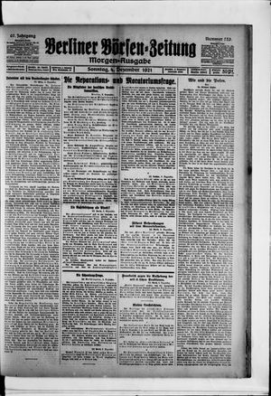 Berliner Börsen-Zeitung vom 04.12.1921