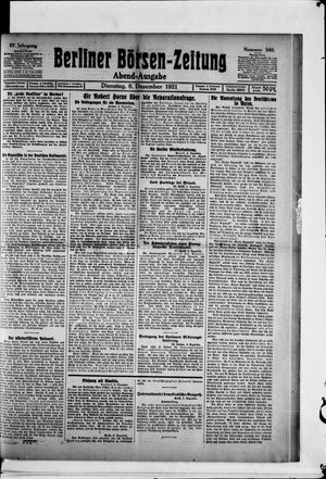 Berliner Börsen-Zeitung vom 06.12.1921