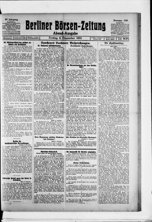 Berliner Börsen-Zeitung vom 09.12.1921