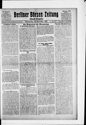 Berliner Börsen-Zeitung vom 15.12.1921