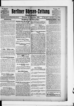 Berliner Börsen-Zeitung vom 27.12.1921