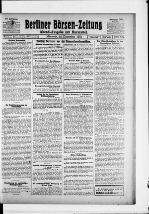 Berliner Börsen-Zeitung vom 28.12.1921