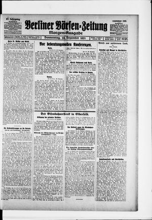 Berliner Börsen-Zeitung vom 29.12.1921