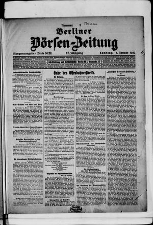 Berliner Börsen-Zeitung vom 01.01.1922