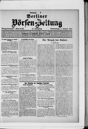 Berliner Börsen-Zeitung vom 05.01.1922