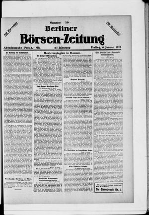 Berliner Börsen-Zeitung vom 06.01.1922