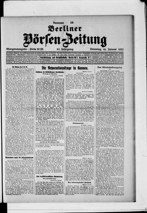 Berliner Börsen-Zeitung vom 10.01.1922