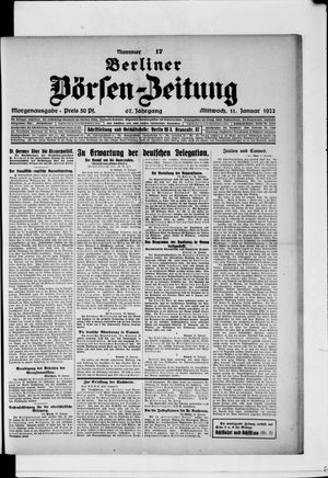 Berliner Börsen-Zeitung vom 11.01.1922
