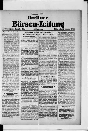 Berliner Börsen-Zeitung vom 11.01.1922