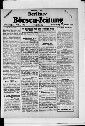 Berliner Börsen-Zeitung vom 12.01.1922