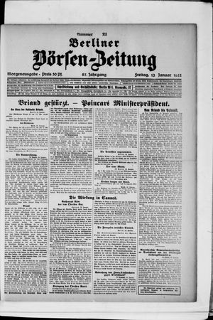 Berliner Börsen-Zeitung vom 13.01.1922