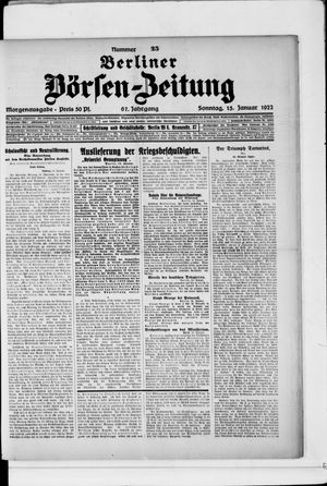 Berliner Börsen-Zeitung vom 15.01.1922