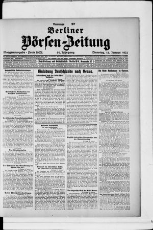 Berliner Börsen-Zeitung vom 17.01.1922