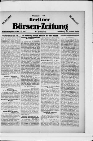 Berliner Börsen-Zeitung vom 17.01.1922