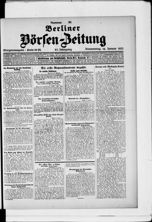 Berliner Börsen-Zeitung vom 19.01.1922