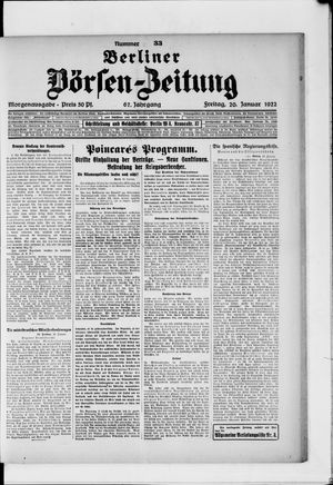 Berliner Börsen-Zeitung vom 20.01.1922