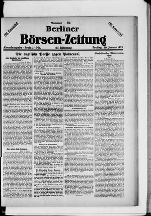 Berliner Börsen-Zeitung vom 20.01.1922