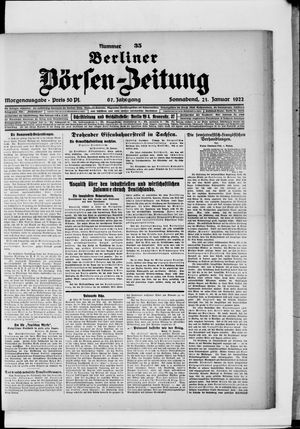Berliner Börsen-Zeitung vom 21.01.1922