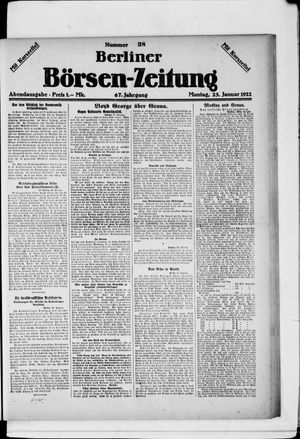 Berliner Börsen-Zeitung vom 23.01.1922