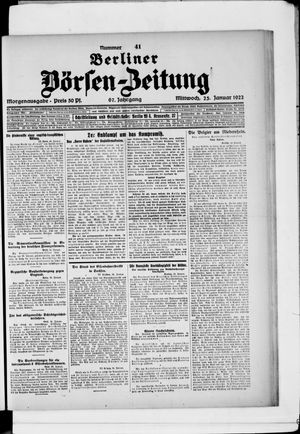 Berliner Börsen-Zeitung vom 25.01.1922