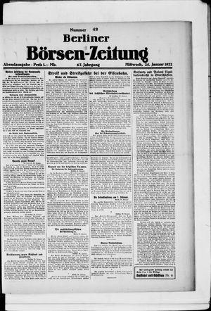 Berliner Börsen-Zeitung vom 25.01.1922