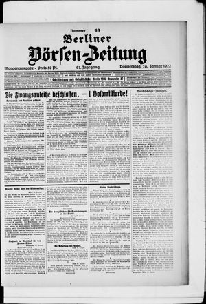 Berliner Börsen-Zeitung vom 26.01.1922
