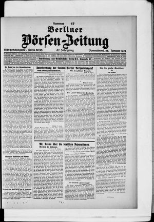 Berliner Börsen-Zeitung vom 28.01.1922