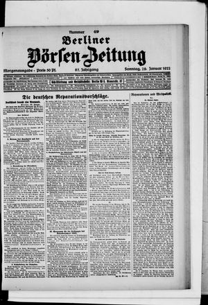 Berliner Börsen-Zeitung vom 29.01.1922