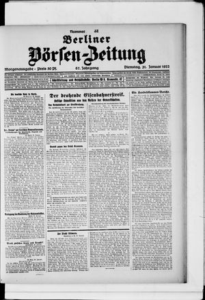 Berliner Börsen-Zeitung vom 31.01.1922