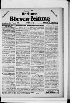 Berliner Börsen-Zeitung vom 31.01.1922