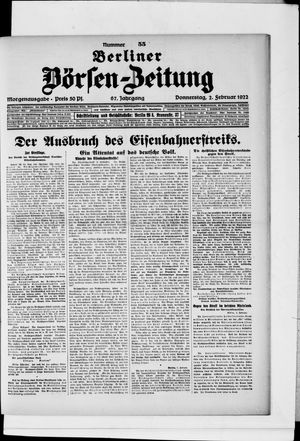 Berliner Börsen-Zeitung vom 02.02.1922