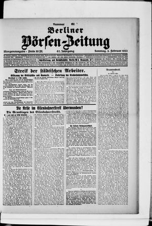 Berliner Börsen-Zeitung on Feb 5, 1922