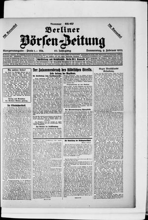 Berliner Börsen-Zeitung vom 09.02.1922