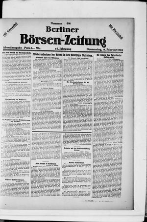 Berliner Börsen-Zeitung vom 09.02.1922
