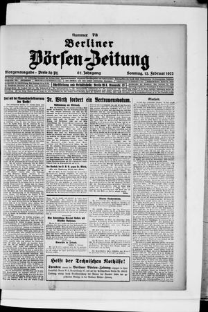 Berliner Börsen-Zeitung vom 12.02.1922