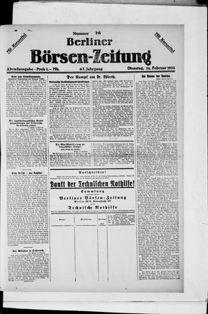 Berliner Börsen-Zeitung vom 14.02.1922