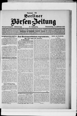 Berliner Börsen-Zeitung vom 16.02.1922