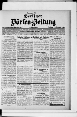 Berliner Börsen-Zeitung vom 17.02.1922