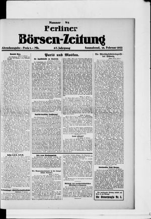 Berliner Börsen-Zeitung vom 18.02.1922
