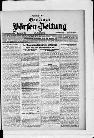 Berliner Börsen-Zeitung vom 21.02.1922