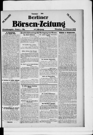 Berliner Börsen-Zeitung vom 21.02.1922