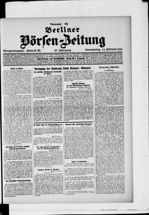 Berliner Börsen-Zeitung vom 23.02.1922