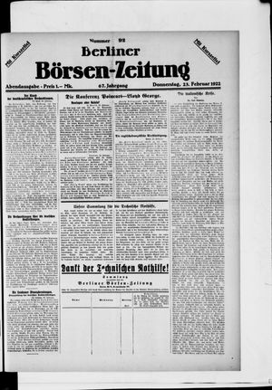 Berliner Börsen-Zeitung vom 23.02.1922